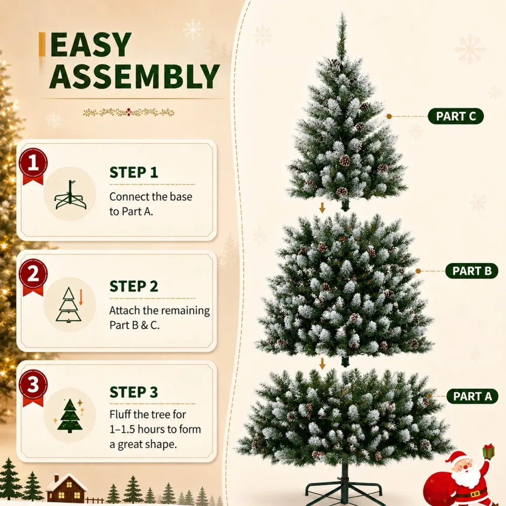 Slim Flocked Artificial Christmas Tree