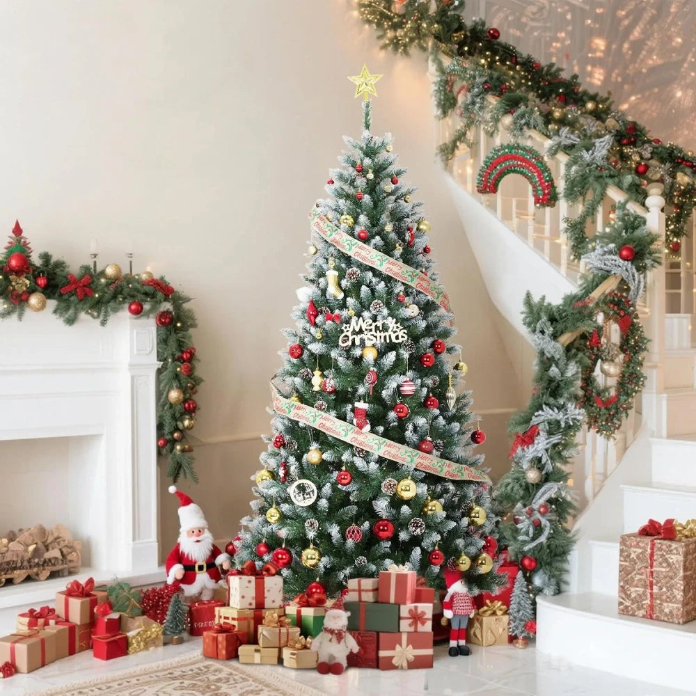 Slim Flocked Artificial Christmas Tree