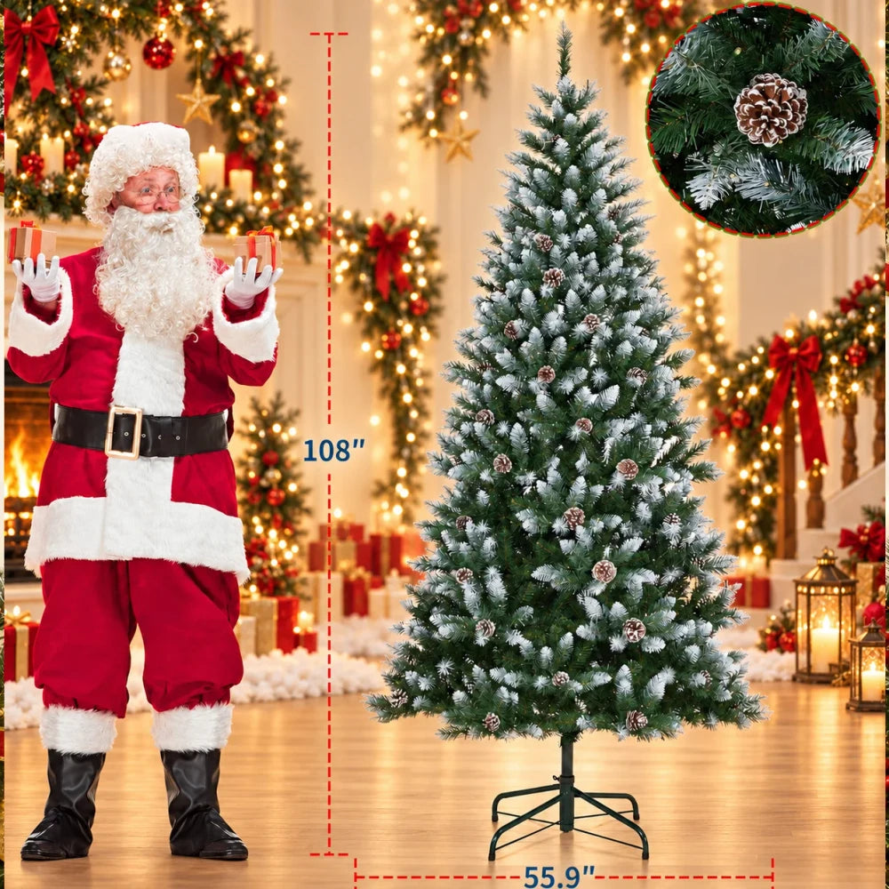 Slim Flocked Artificial Christmas Tree