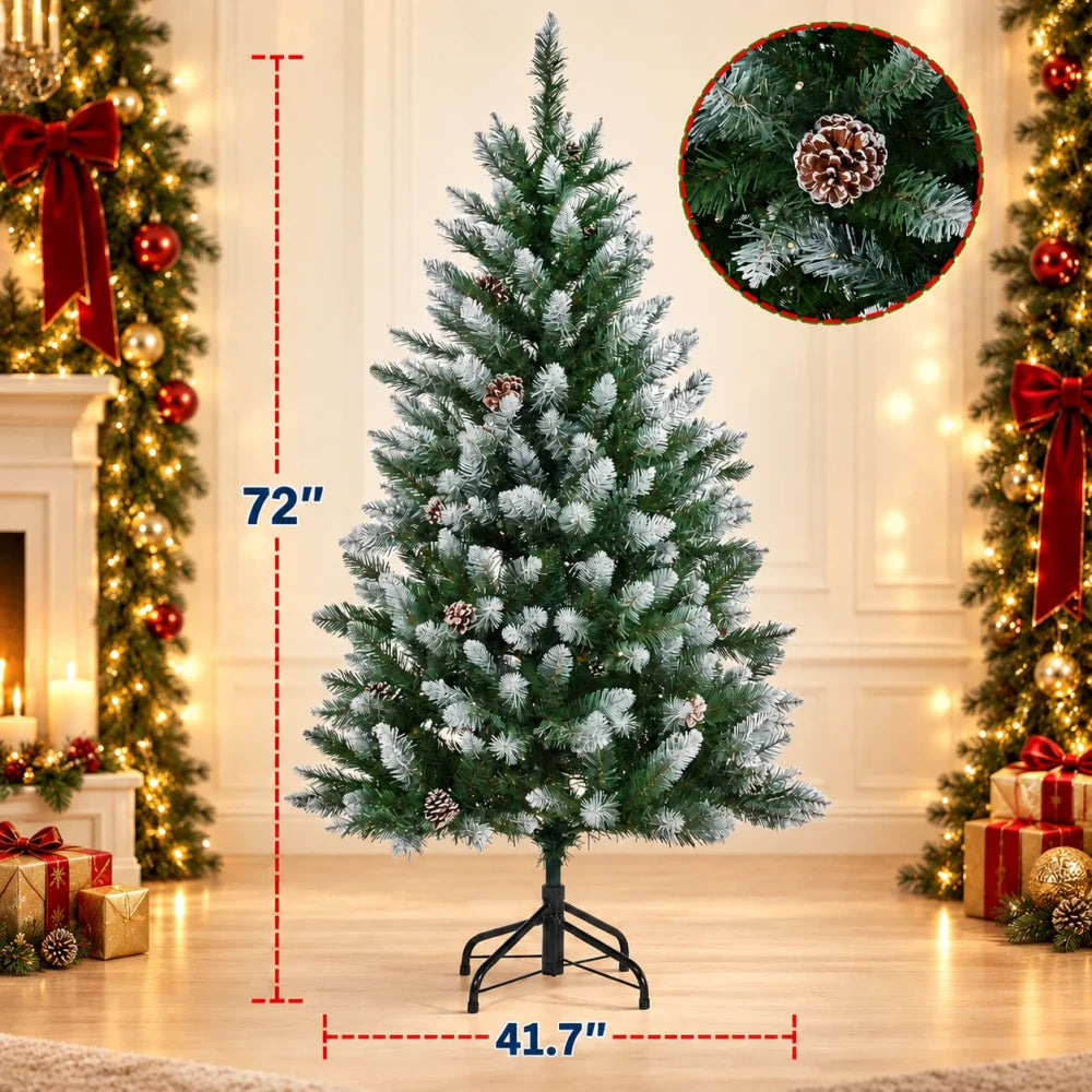 Slim Flocked Artificial Christmas Tree