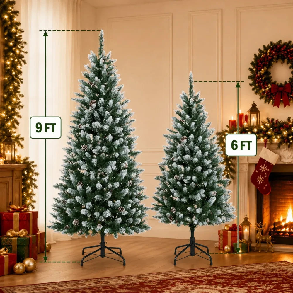 Slim Flocked Artificial Christmas Tree