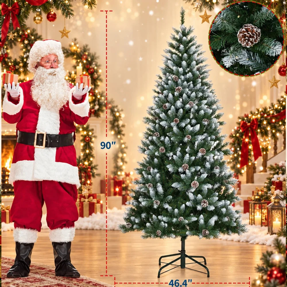 Slim Flocked Artificial Christmas Tree