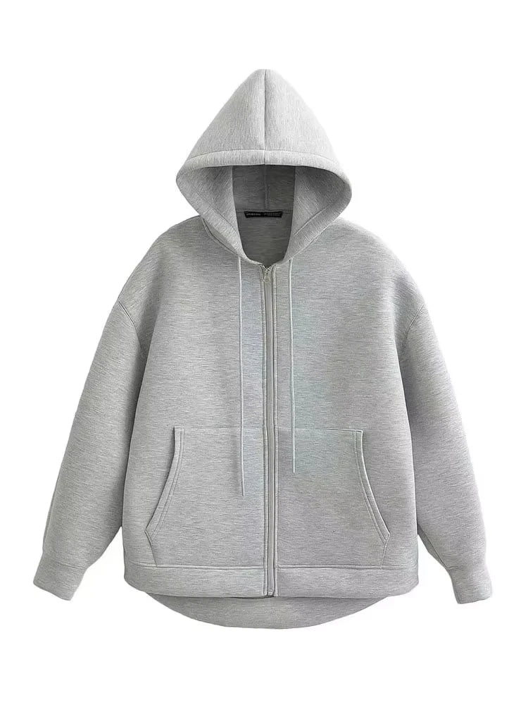 Oversized Zipper Hoodie Coat