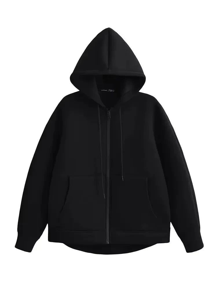 Oversized Zipper Hoodie Coat