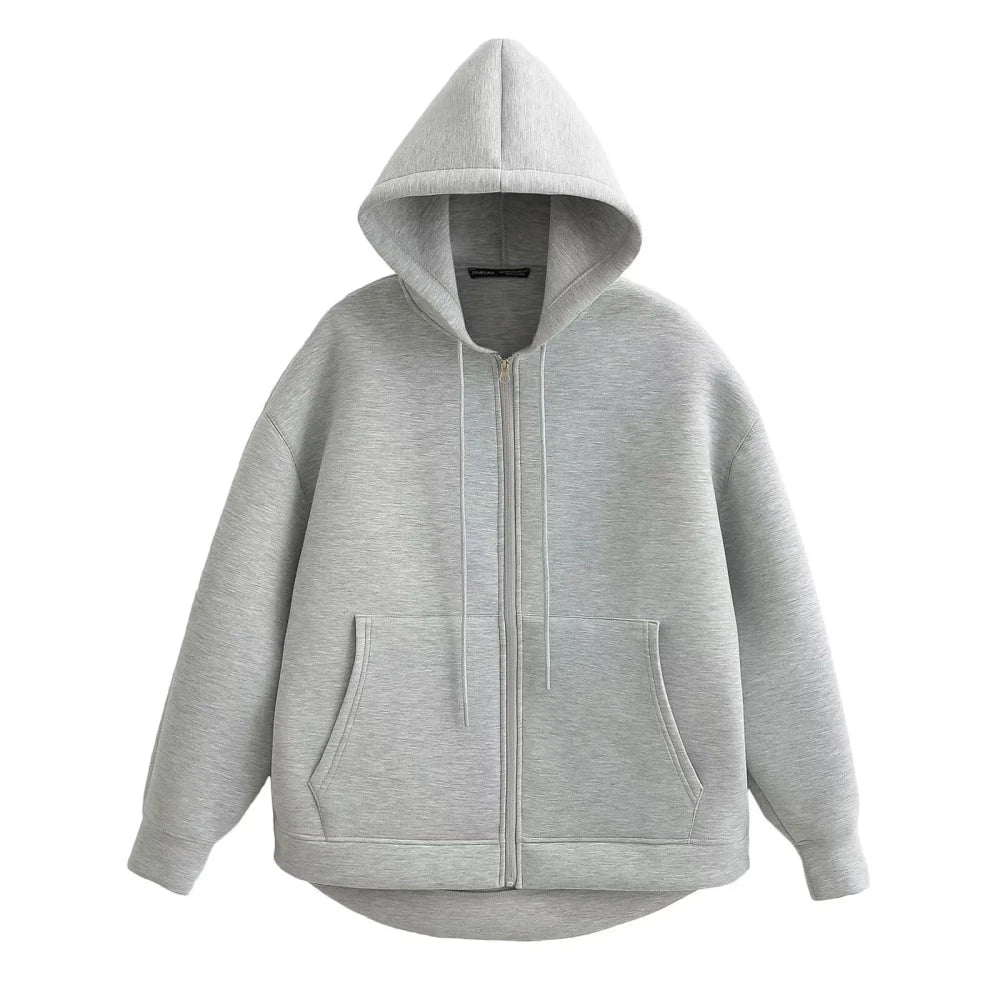 Oversized Zipper Hoodie Coat