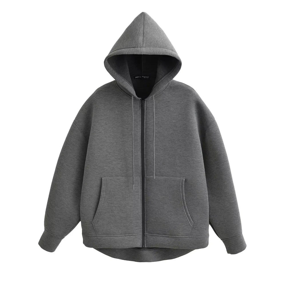 Oversized Zipper Hoodie Coat