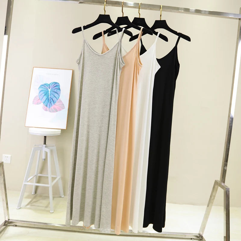Women's Casual Modal Tank Dress – Sexy Camisole Beach Dress