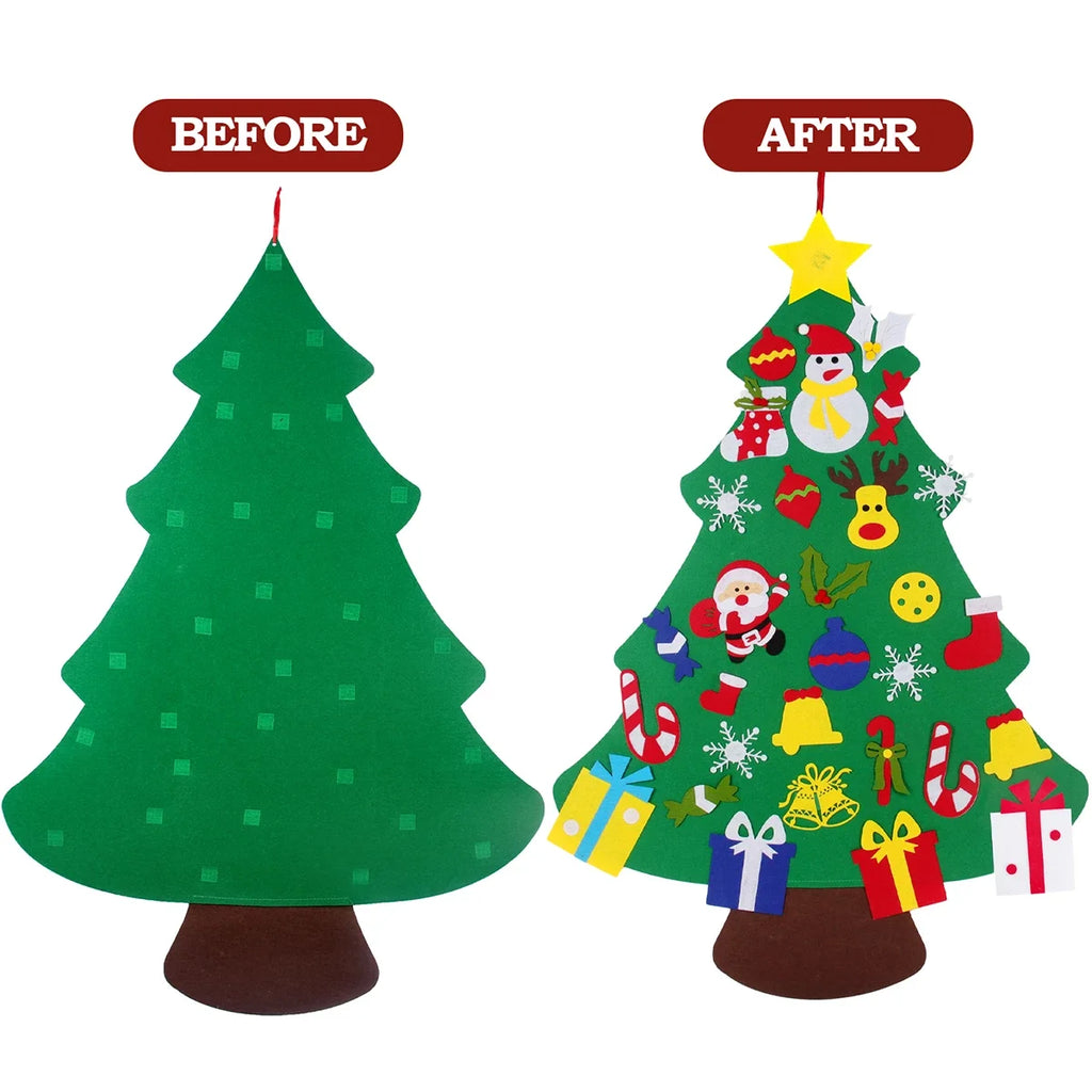Kids DIY Felt Christmas Tree Set – Festive Holiday Decoration & Xmas Ornament