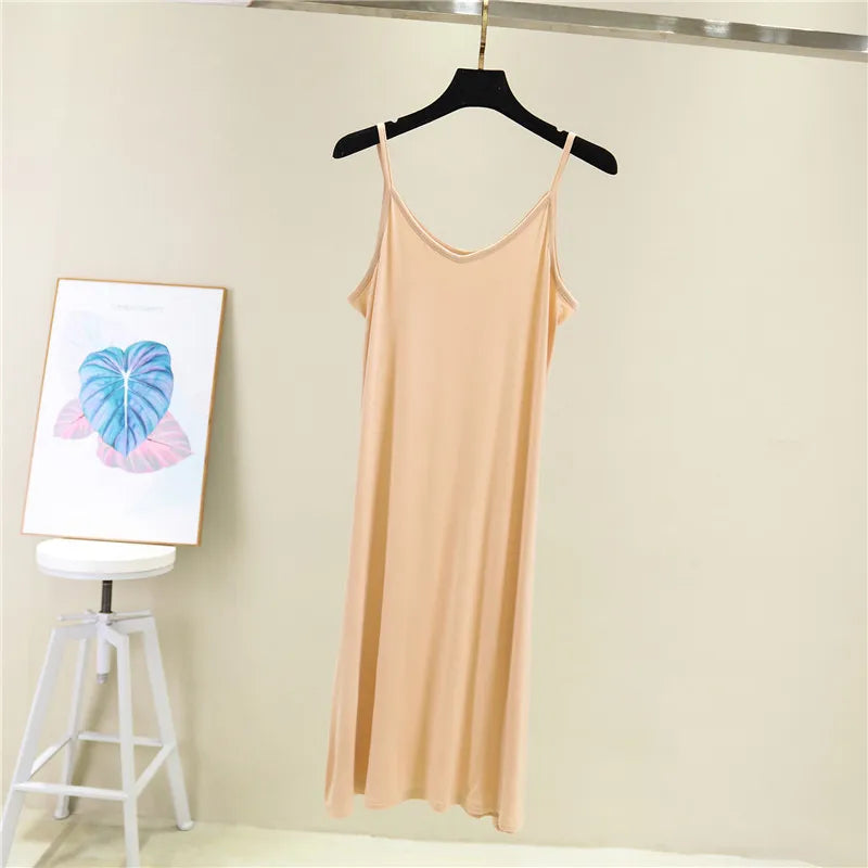 Women's Casual Modal Tank Dress – Sexy Camisole Beach Dress