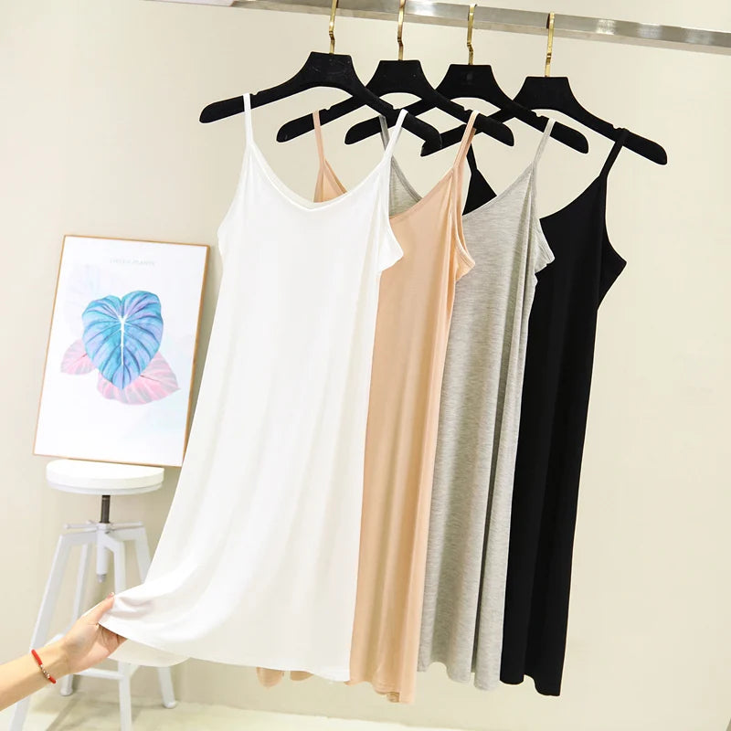 Women's Casual Modal Tank Dress – Sexy Camisole Beach Dress