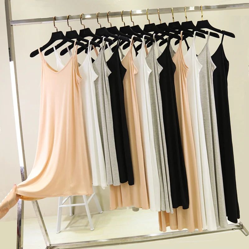 Women's Casual Modal Tank Dress – Sexy Camisole Beach Dress