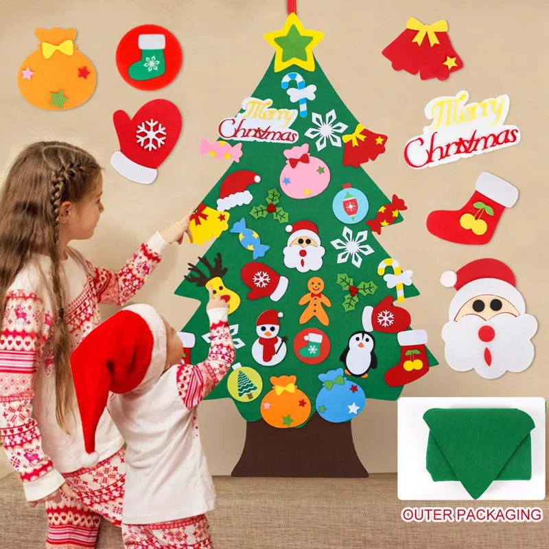 Kids DIY Felt Christmas Tree Set – Festive Holiday Decoration & Xmas Ornament