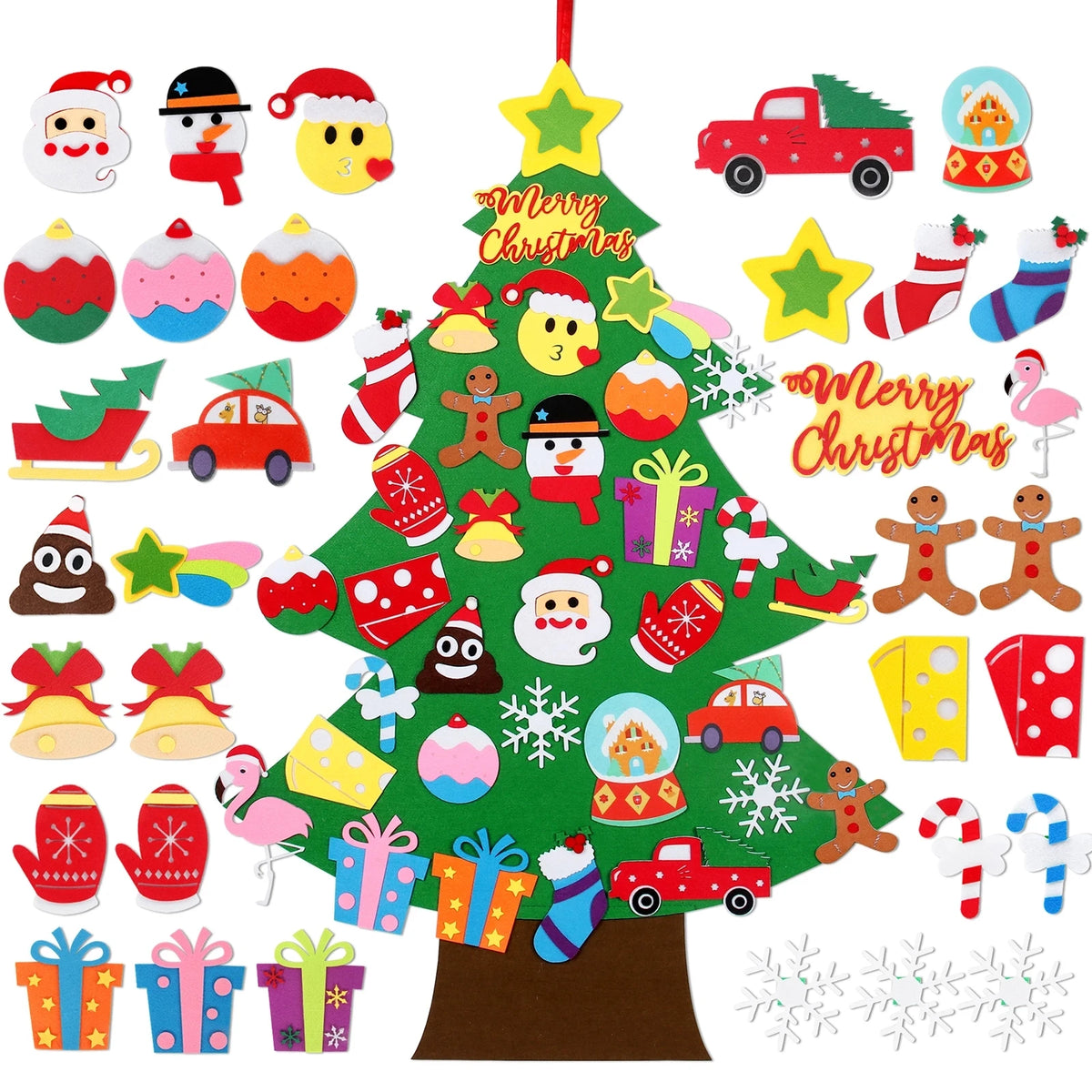 Kids DIY Felt Christmas Tree Set – Festive Holiday Decoration & Xmas Ornament