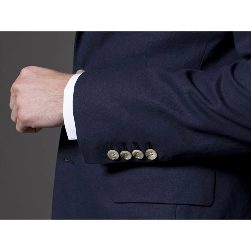 Men's Custom Made Wedding Suit – Slim Fit Wool Blend Tuxedo with Pants, Tie & Pocket Square