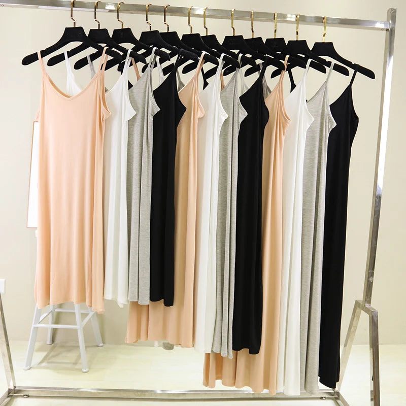 Women's Casual Modal Tank Dress – Sexy Camisole Beach Dress