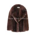Women's Faux Fur Winter Jacket-Warm Long Coat
