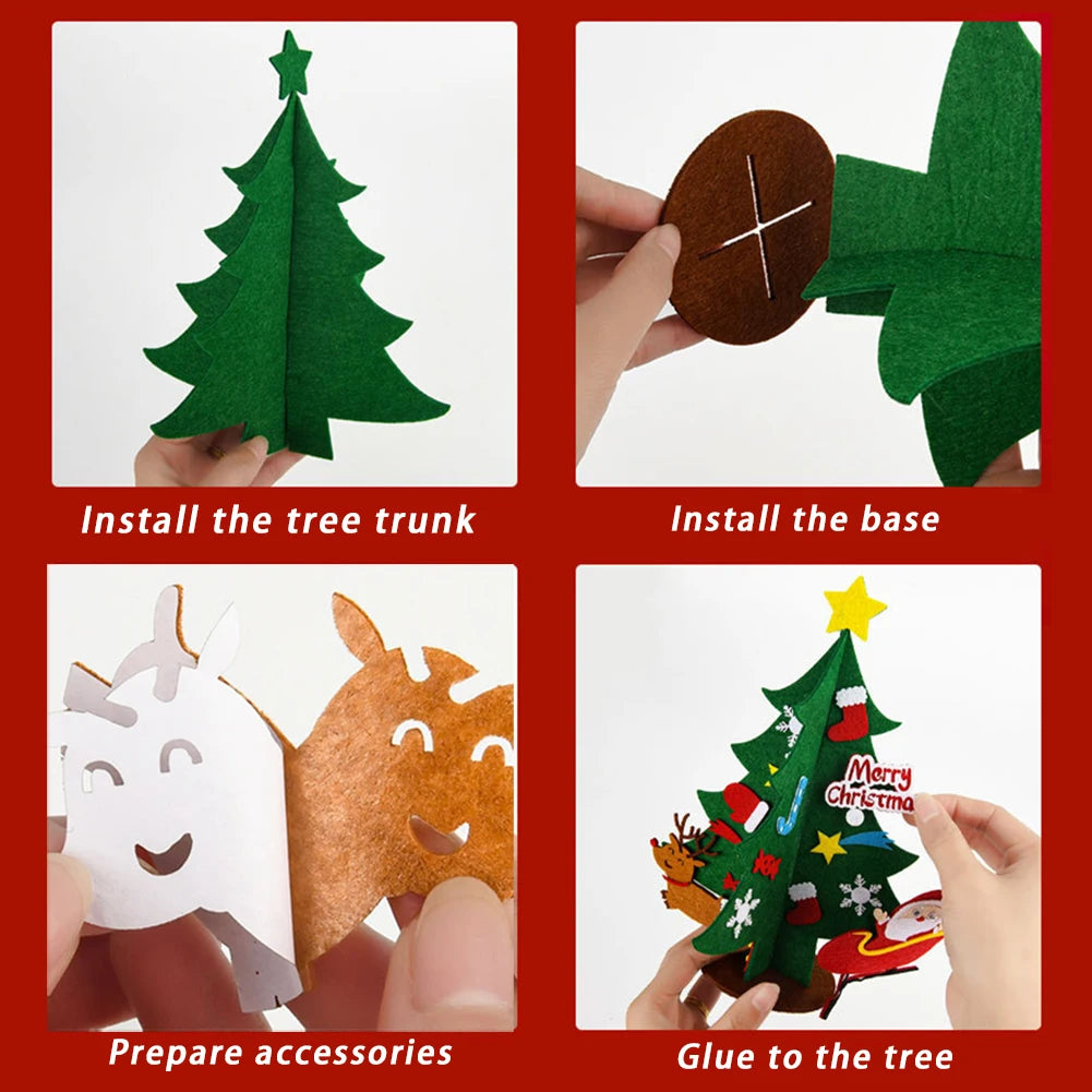 Handmade DIY Santa Claus Snowman Desktop Ornament – Christmas Tree Xmas Decoration