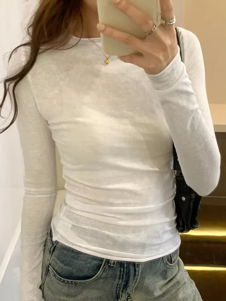 Women's Long Sleeve Slim Fit Casual T-Shirt