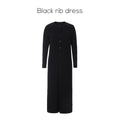 Women's Long Sleeve Ribbed Maxi Dress – Comfortable Elegant Lady Clothing