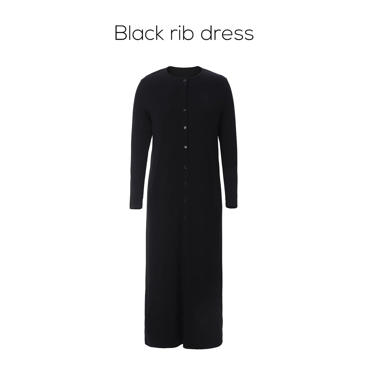 Women's Long Sleeve Ribbed Maxi Dress – Comfortable Elegant Lady Clothing
