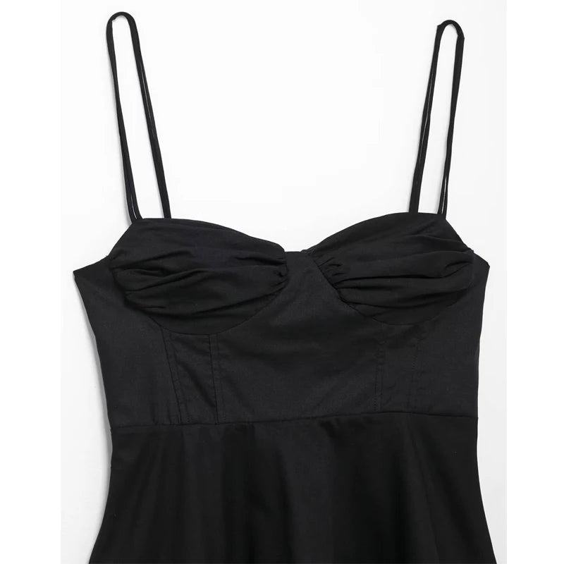 Women's Black Corset Crop Top – Sexy Sleeveless Backless Bustier Camisole