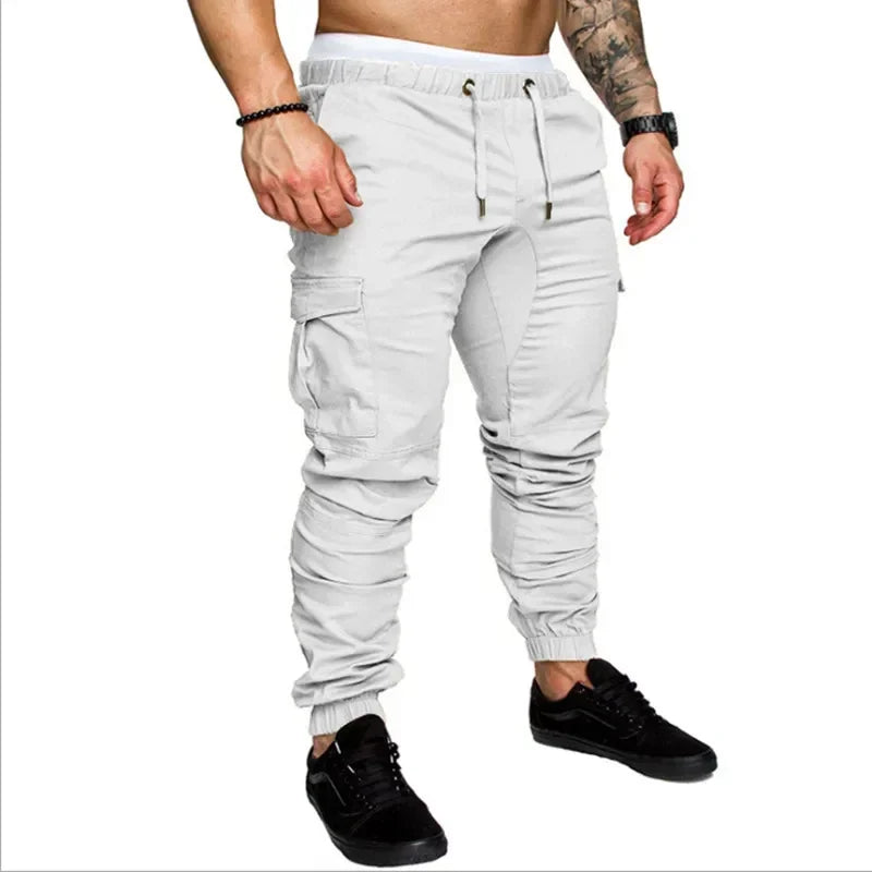 Men's Hip Hop Big Pocket Harem Sweatpants – Casual Jogger Soft Outwear Trousers