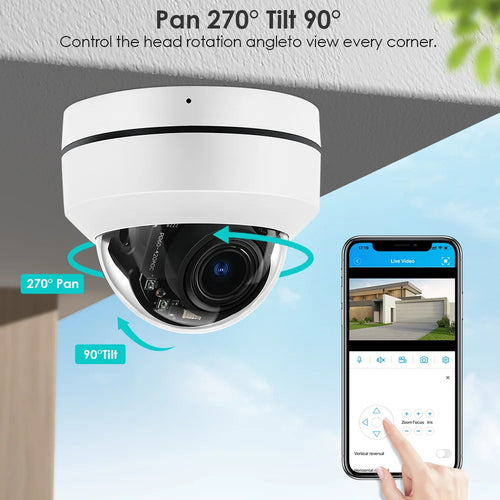 8MP 4K POE PTZ IP Camera – Outdoor Waterproof Security Dome Camera | KENZ Outlet