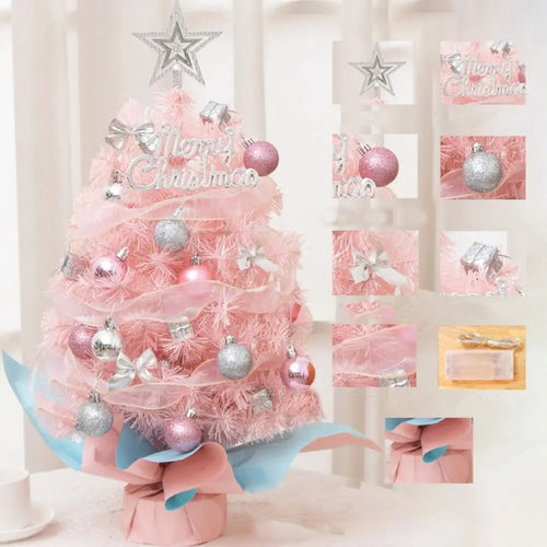 Artificial Mini Christmas Tree with Colorful Lights – Desktop Star Ornament Navidad