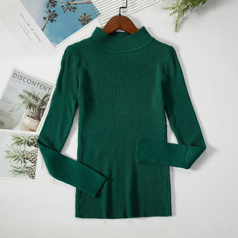 Women's Soft Cashmere Turtleneck Sweater – Cozy Knit Winter Pullover