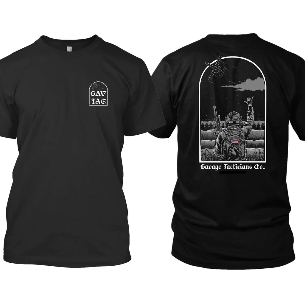 Men's Tactical Print T-Shirt – 100% Cotton Loose Fit Breathable Streetwear Tee