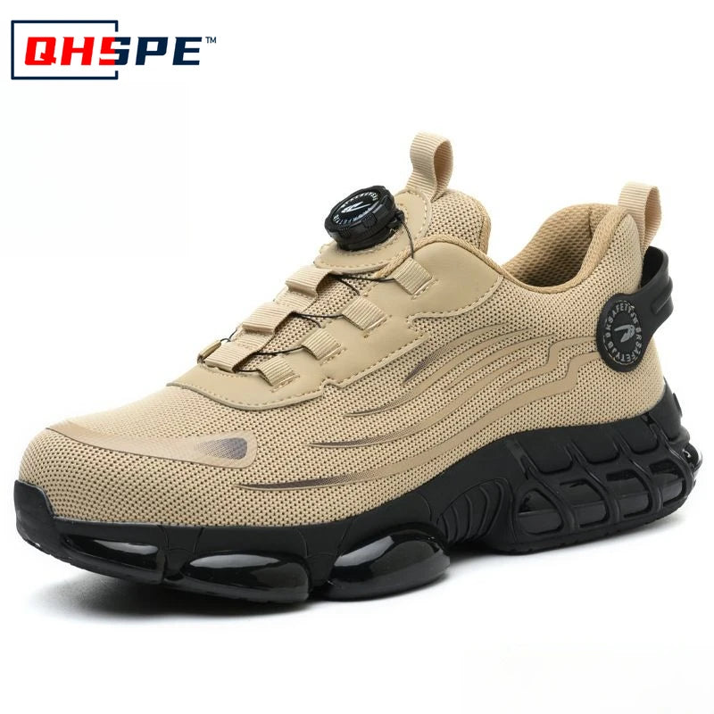 Men's Rotating Button Safety Shoes – Anti-Smash Waterproof Work Boots | KENZ Outlet