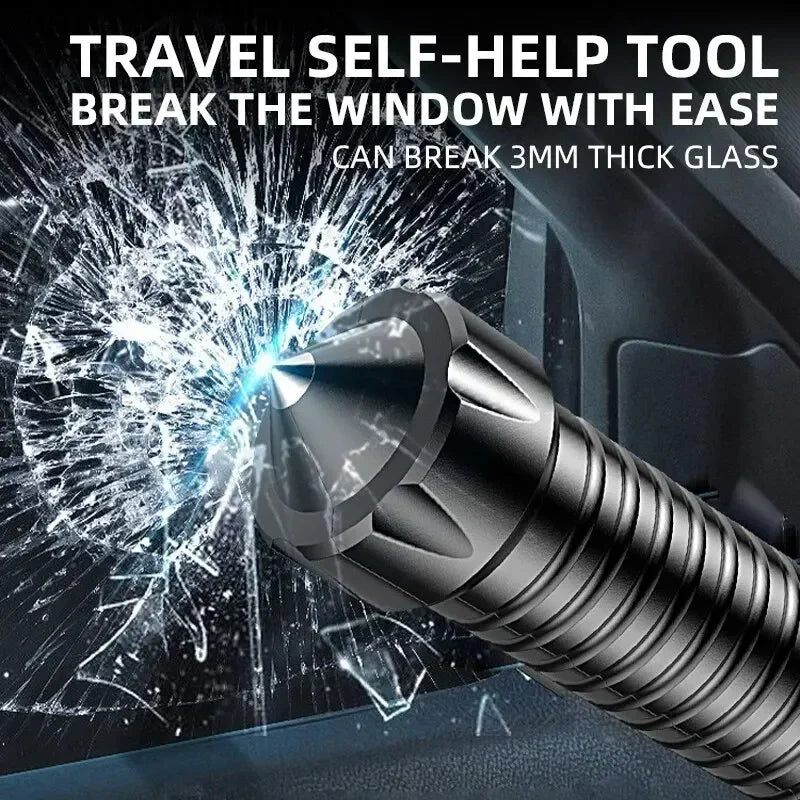 Self-Defense Flashlight & Window Breaker – USB Rechargeable 4-Mode Torch | KENZ Outlet