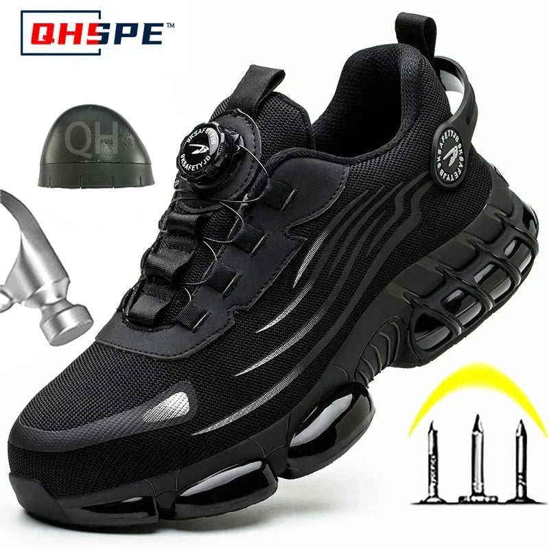 Men's Rotating Button Safety Shoes – Anti-Smash Waterproof Work Boots | KENZ Outlet