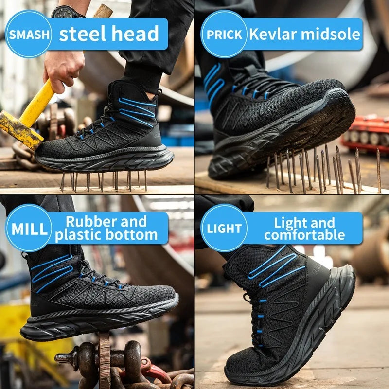 Men's Steel Toe Safety Work Shoes – Anti-Slip & Puncture-Proof | KENZ Outlet
