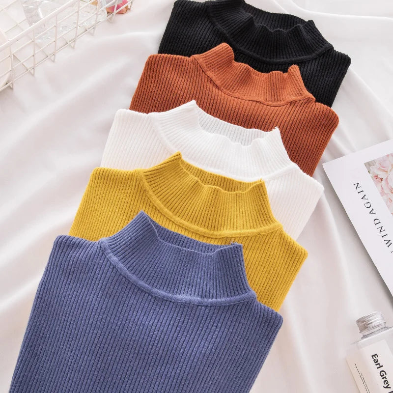 Women's Soft Cashmere Turtleneck Sweater – Cozy Knit Winter Pullover