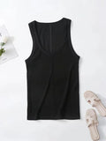 Women's Slim Fit Ribbed Tank Top – Spicy Girl Style Solid Camisole Tee