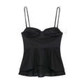Women's Black Corset Crop Top – Sexy Sleeveless Backless Bustier Camisole