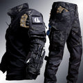 Mens Tactical Workwear Suit-Long Sleeve Shirt & Trousers Outdoor Camping Set