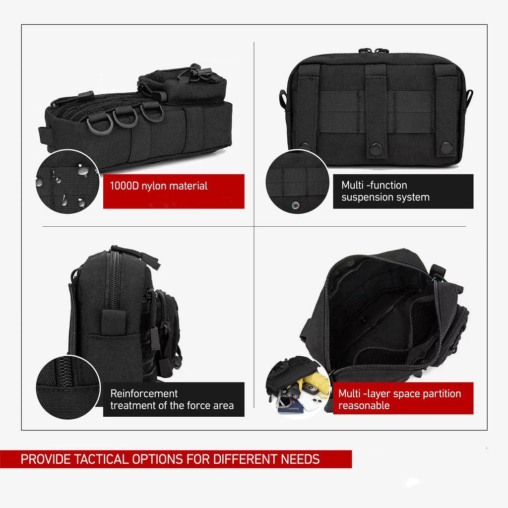 Tactical MOLLE Horizontal Admin Pouch – Front Drawstring EMT EDC Utility Organizer Bag