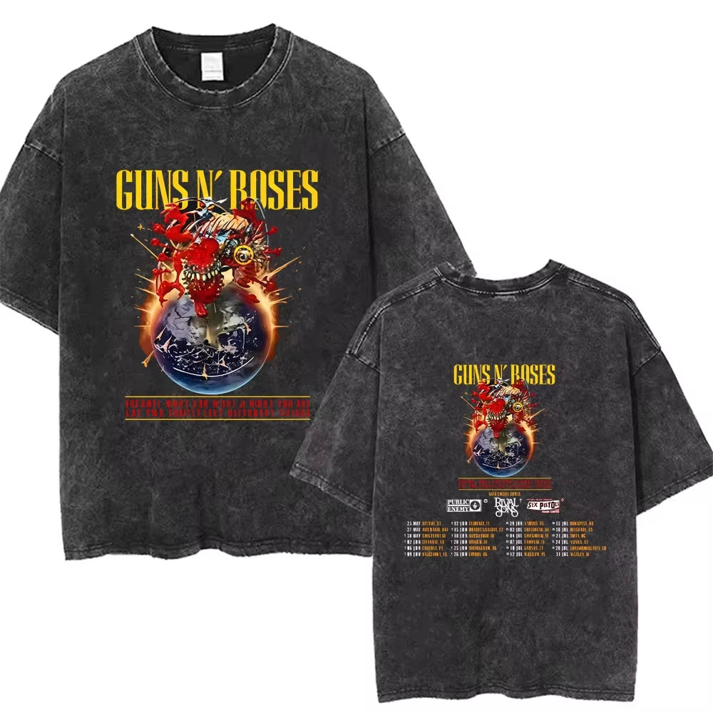 Men's Guns N Roses Slash '85 Washed Vintage Graphic T-Shirt