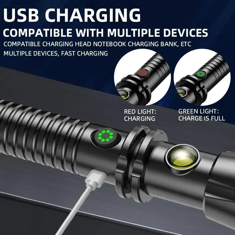 Self-Defense Flashlight & Window Breaker – USB Rechargeable 4-Mode Torch | KENZ Outlet