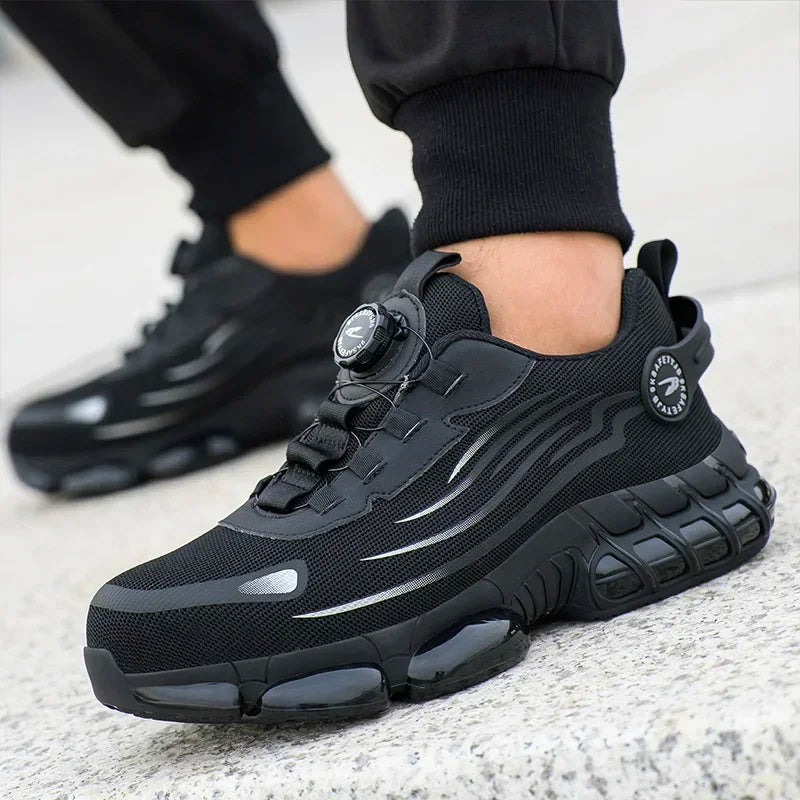 Men's Rotating Button Safety Shoes – Anti-Smash Waterproof Work Boots | KENZ Outlet