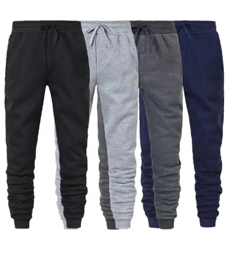 Men's Solid Color Jogger Sweatpants – Casual Running & Gym Workout Trousers