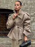 Women's Oversized Batwing Sleeve Trench Coat – Lapel Windbreaker Streetwear
