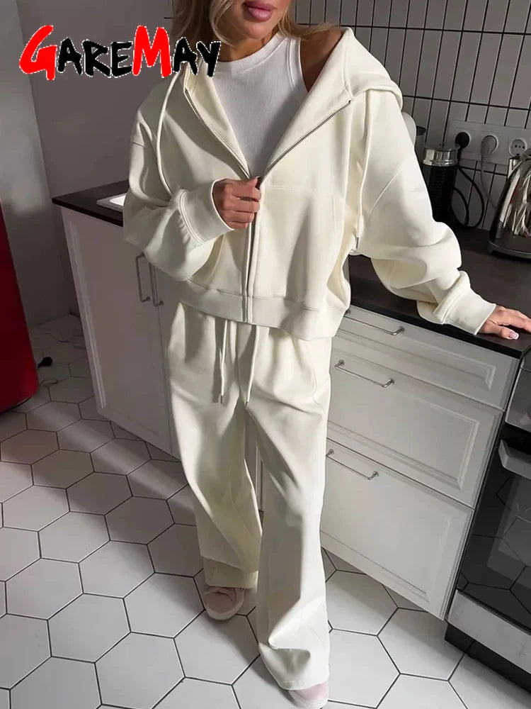 Women's 2- Piece Casual Tracksuit Set-Zip-Up Hoodie & Pants