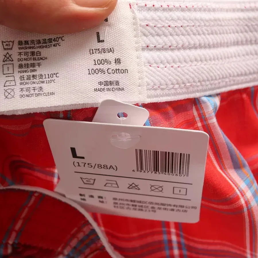 Men's Checkered Cotton Comfort Trunks – Sexy Briefs Underwear Home wear Shorts