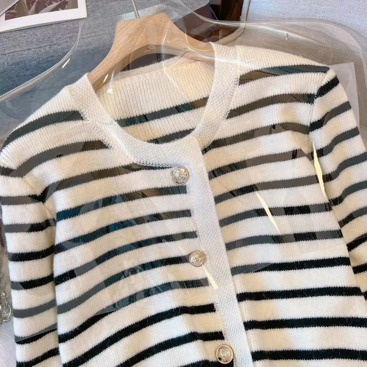Striped Knitted Cardigan