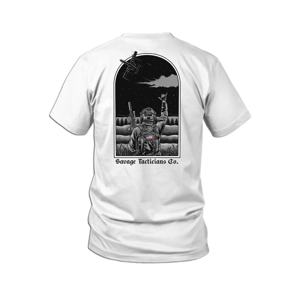 Men's Tactical Print T-Shirt – 100% Cotton Loose Fit Breathable Streetwear Tee