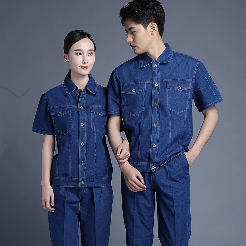 Men's Custom Print Workwear Overalls – Mechanic Workshop Uniform Set