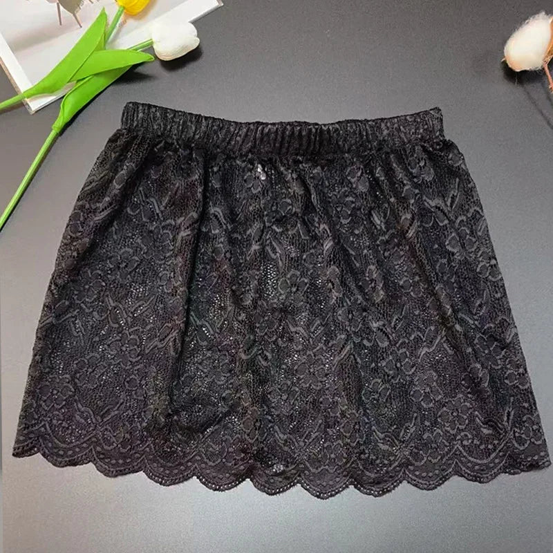 Women's Floral Lace Layered Half Skirt – Mori Girl Style Spring Autumn Skirt